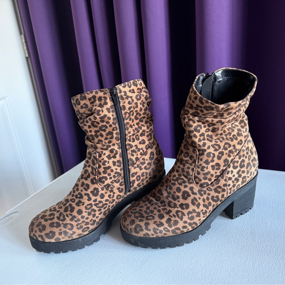Leopard Print Ankle Boots